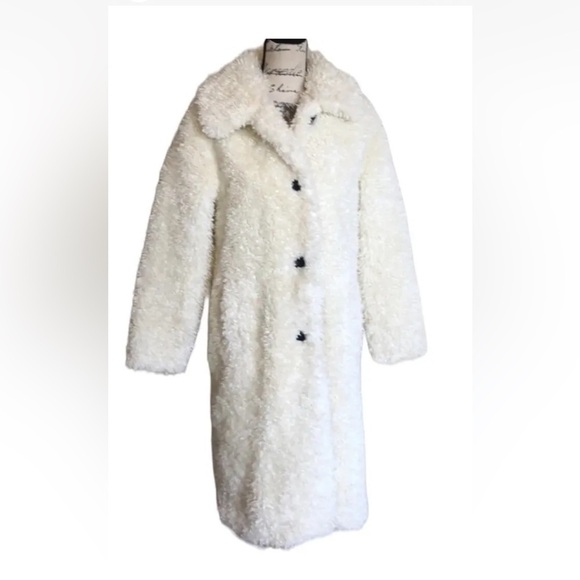 Zara Oyster White Teddy Bear Coat Bloggers Fave Size Small - Picture 3 of 7